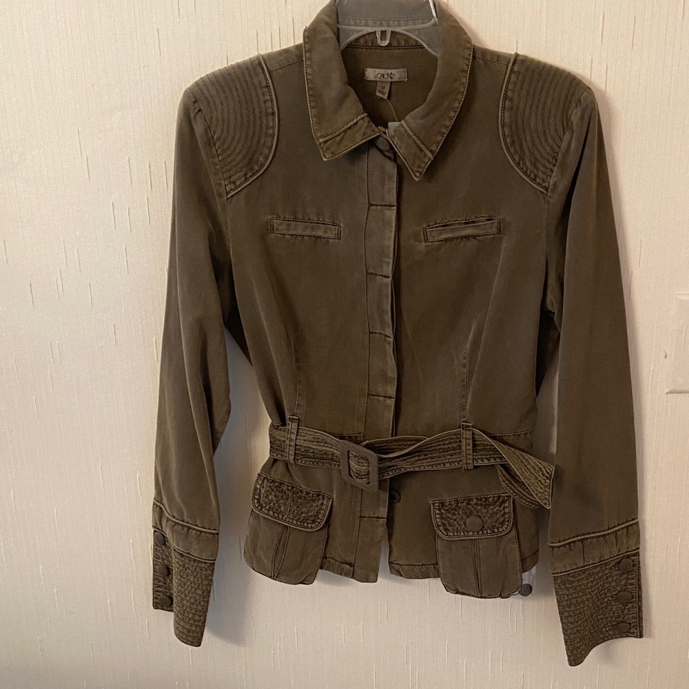 Cache Olive Utility Jacket with Belt